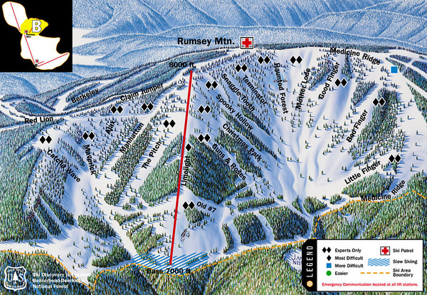 Discovery Basin Ski Area B Ski Trail Map