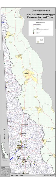 Dissolved Oxygen Concentrations and Trends Map