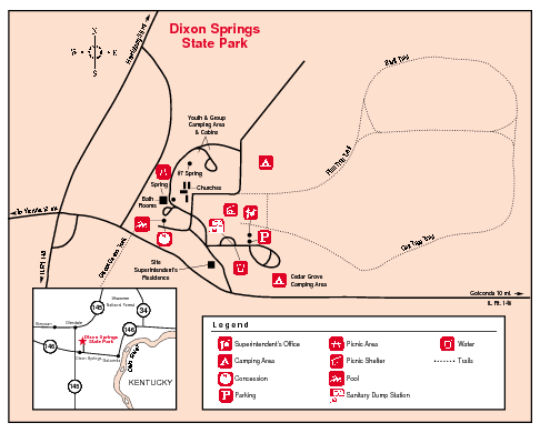 Dixon Springs State Park, Illinois Site Map