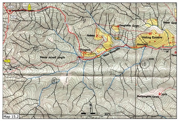 Dochula to Lungchuzekha Gonpa trail map 2