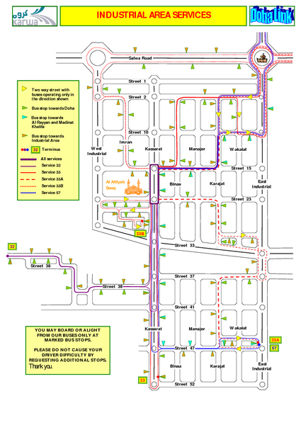 Doha Industrial Bus Route Map