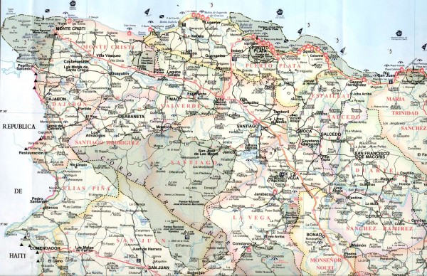 Dominican Republic Road Map Dominican Republic North Region Road Map • Mappery