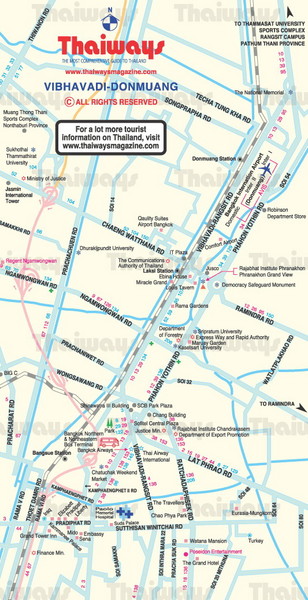 Donmuang Area, Bangkok, Thailand Map