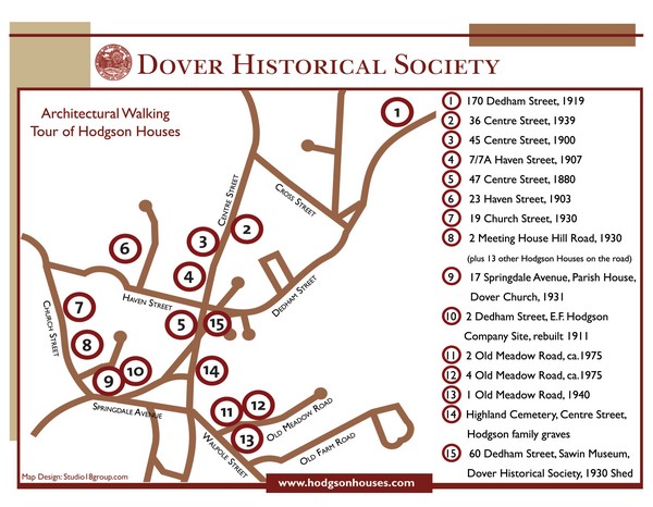 Dover Architectural Walking Map - 170 Dedham St Dover MA • mappery