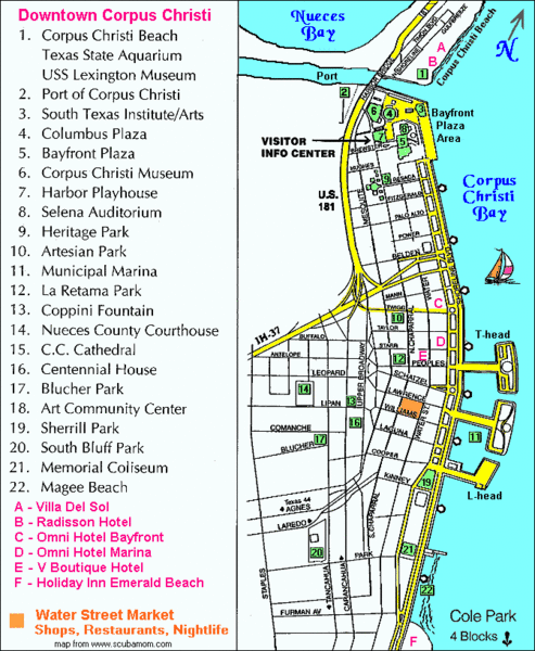 Downtown Corpus Christi Map