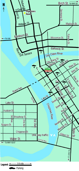 Downtown Eau Claire Eateries Map