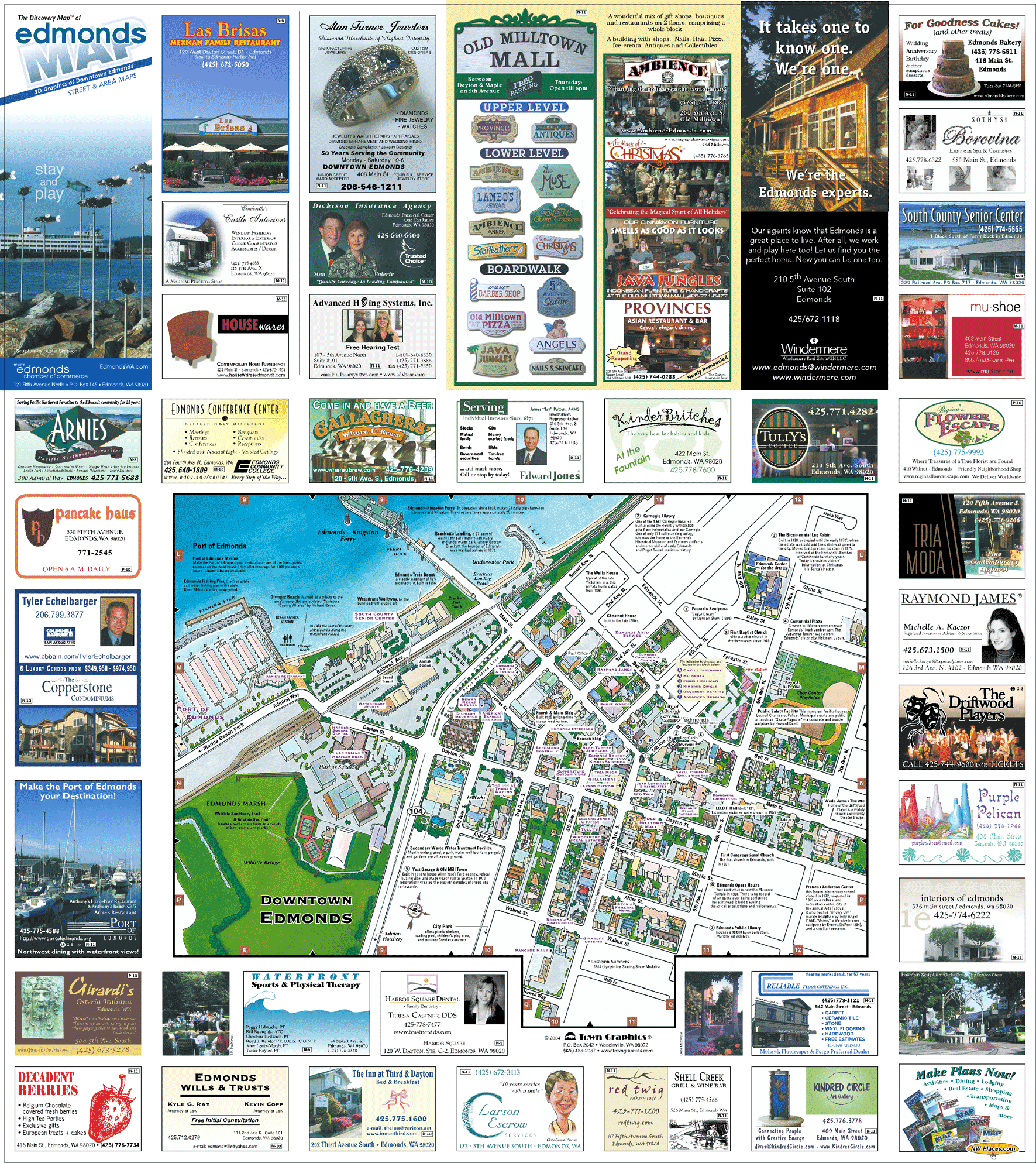 Downtown Edmonds tourist map - edmonds washington • mappery