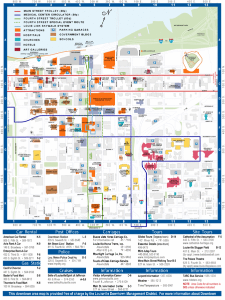 Downtown Louisville Map