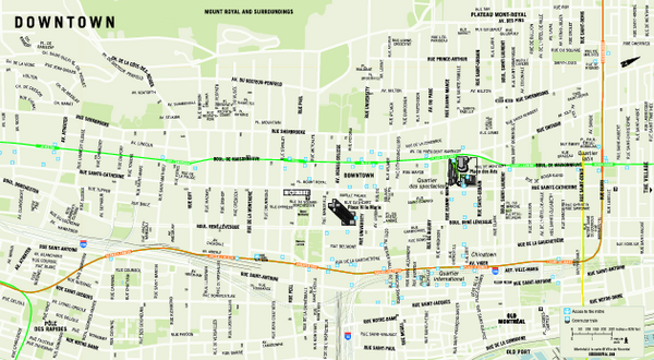 Downtown Montreal Map