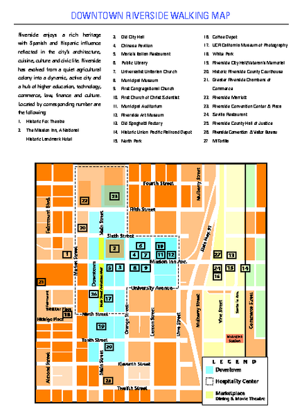 Downtown Riverside, California Map