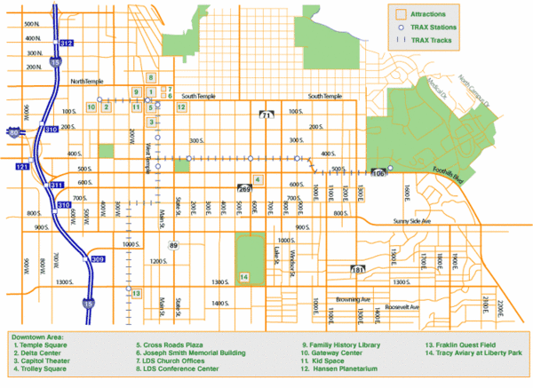 Downtown Salt Lake City Map