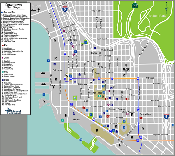 Map Downtown San Diego Downtown San Diego Map - San Diego • Mappery