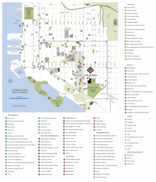 Downtown San Diego Shops Map Downtown San Diego CA USA • mappery