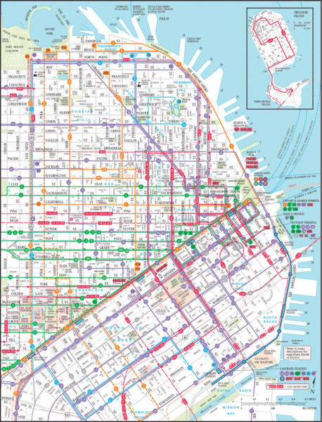Downtown San Francisco Transit Map