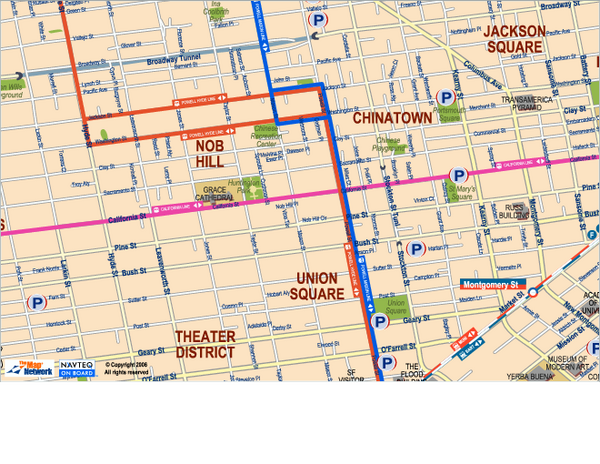 Downtown San Francisco: Union Square, Chinatown, and Nob Hill areas Map