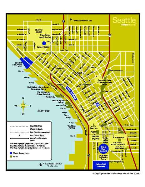 Map Of Downtown Seattle Downtown Seattle Washington Map - Seattle Wa • Mappery