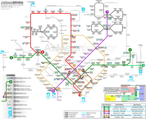 Downtown Singapore Transit Map