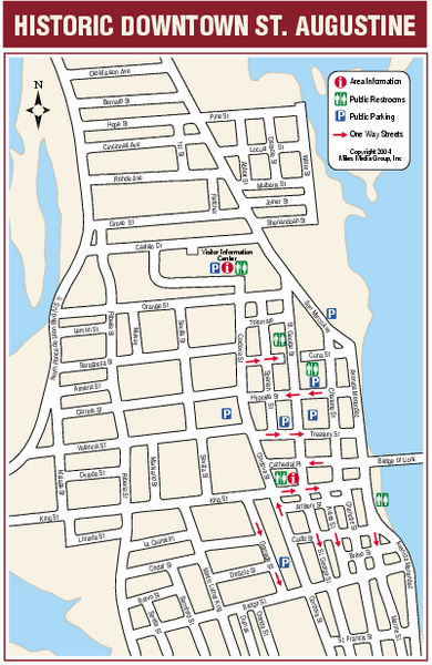 Downtown St. Augustine, Florida Map