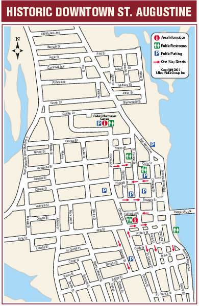 St Augustine Map Downtown Downtown St Augustine Florida Map - St Augustine Fl • Mappery