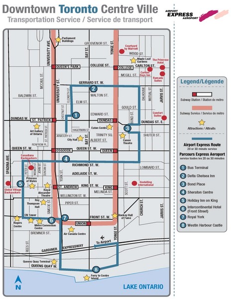 Downtown Toronto Tourist Map