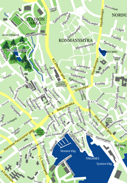 Downtown Torshavn Map
