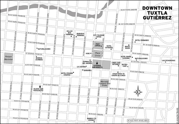 Downtown Tuxtla Gutierrez Map