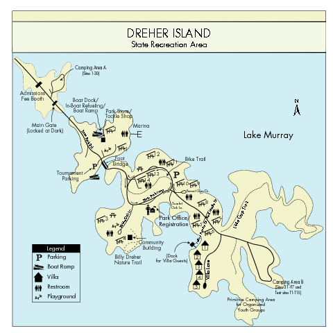 Dreher Island State Park Map