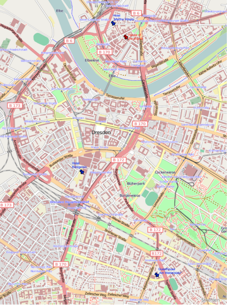 Dresden, Germany Tourist Map