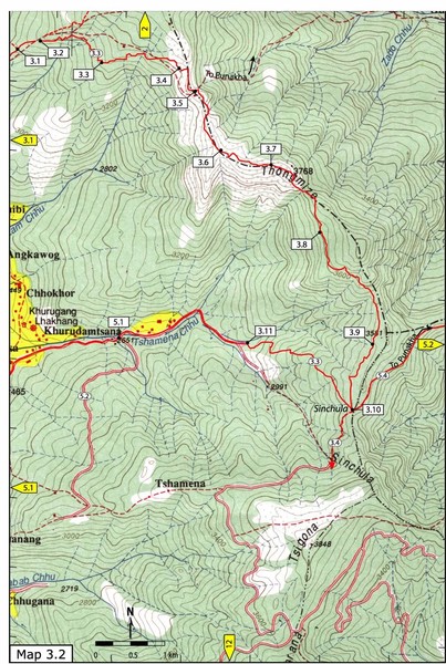 Droley Gonpa trail, Thimphu Map