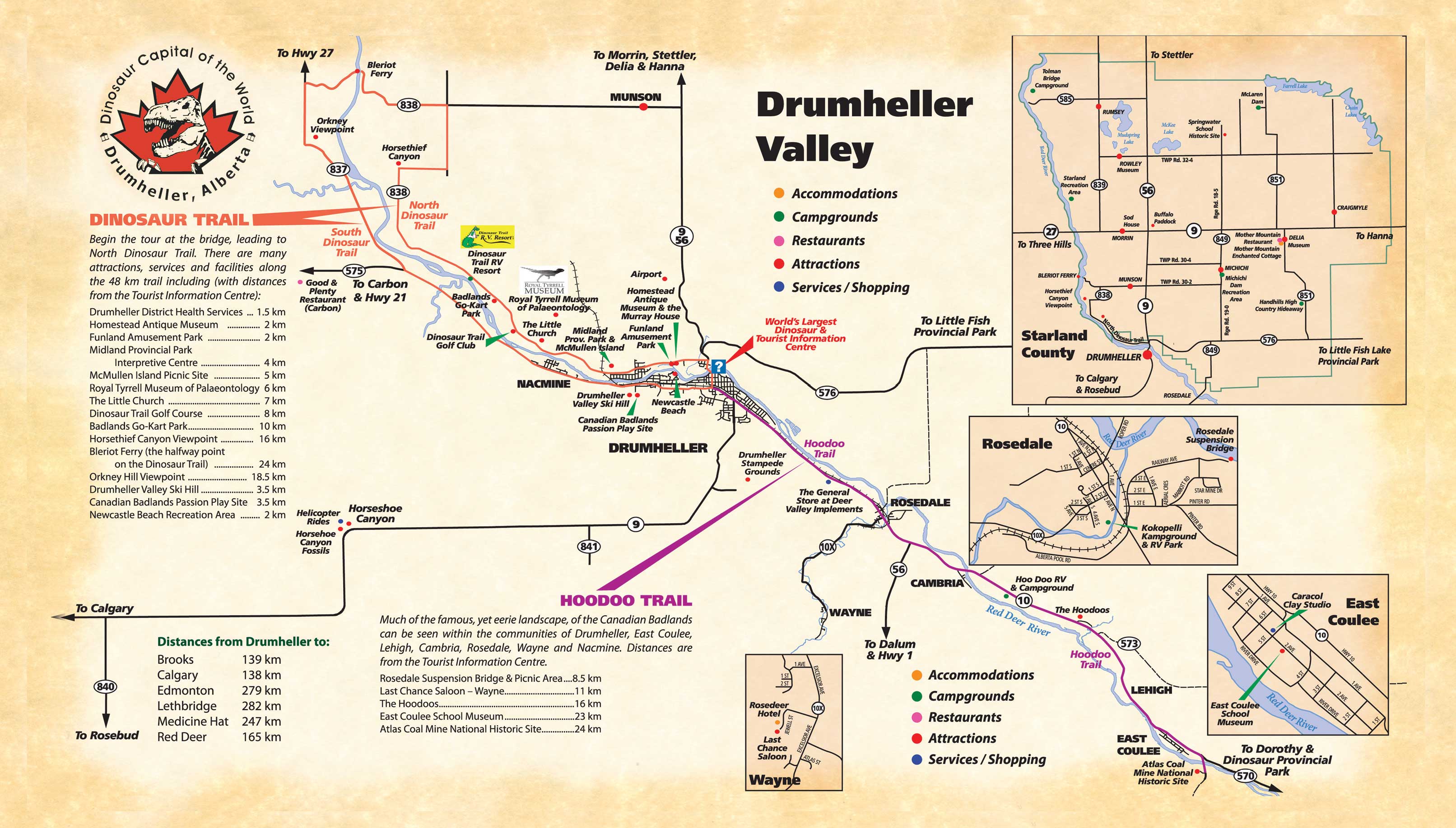 Drumheller Valley Tourist Map Drumheller Alberta • mappery