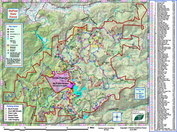 DuPont State Forest Trail map