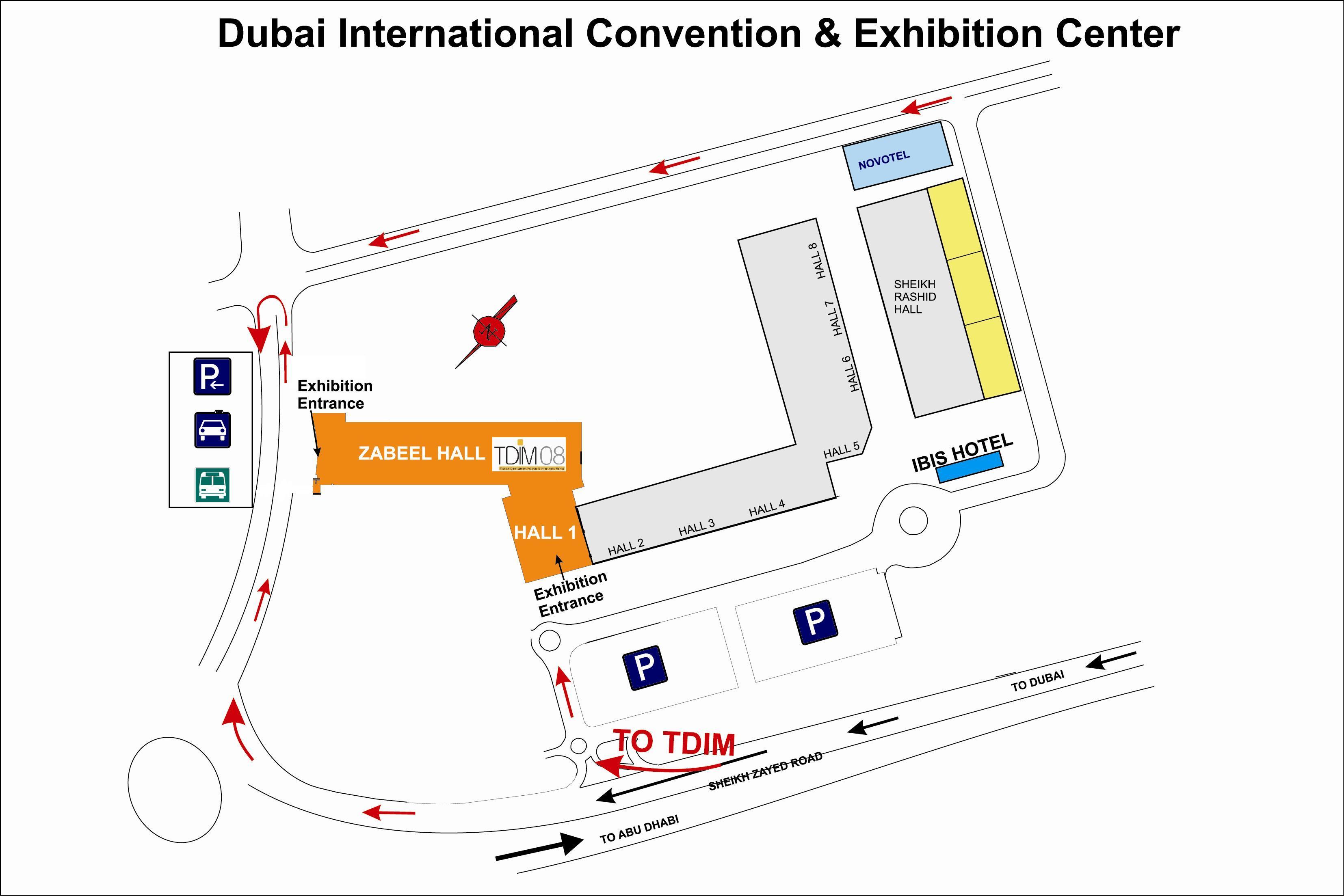 Dubai International Convention and Exhibition Center Map