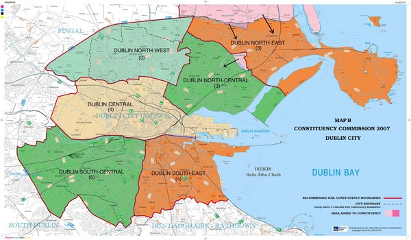 Dublin City Borders Map