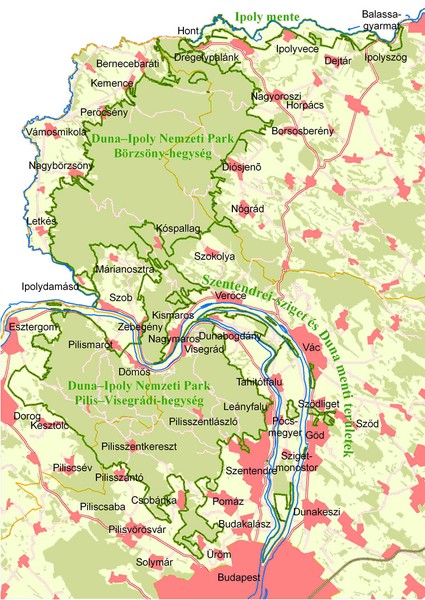 Duna-Ipoly Nemzeti Park Map