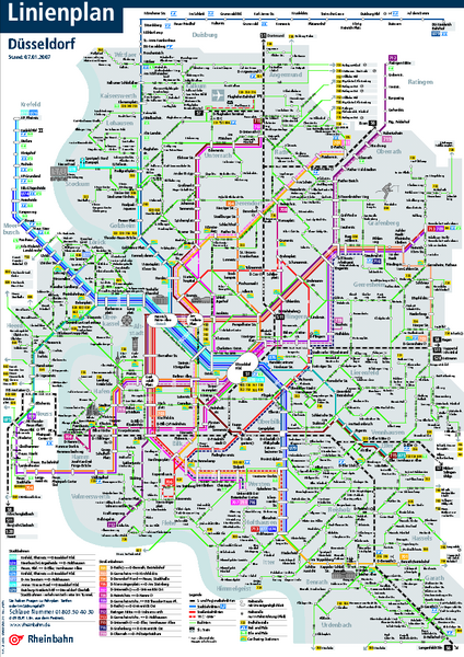 Dusseldorf Public Transport Network Map