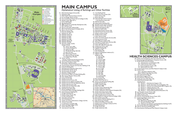 East Carolina University Map