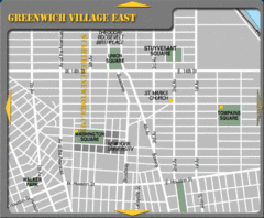 East Greenwich Village New York City Tourist Map