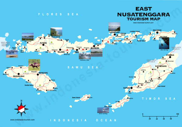 East Nusatenggara Tourist Map