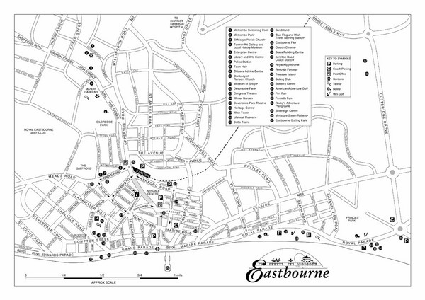 Eastbourne England Tourist Map