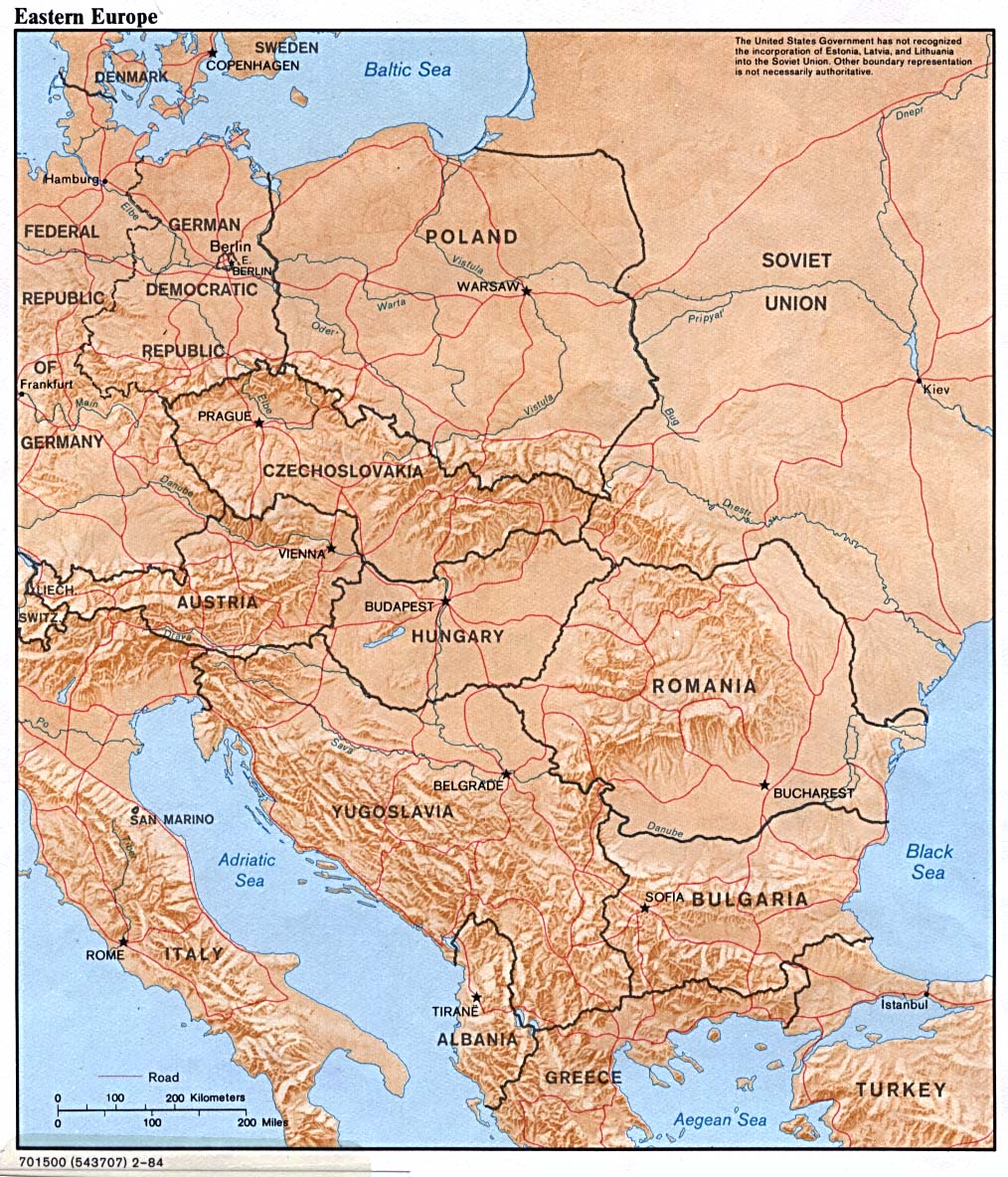 Eastern Europe Country Map Eastern Europe Mappery