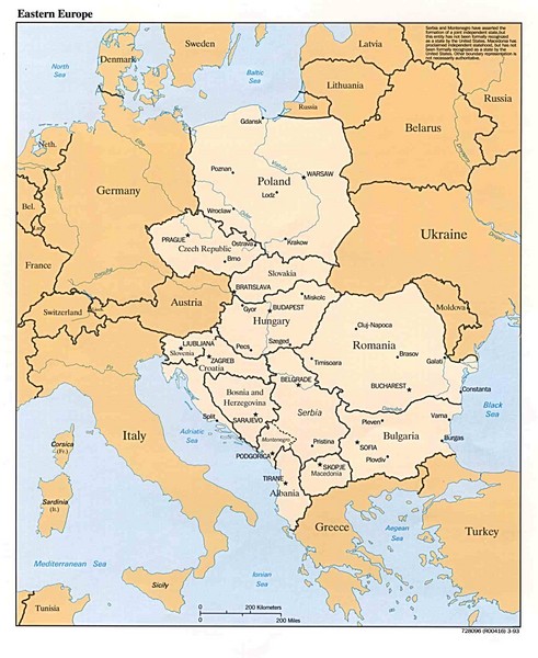 Eastern European Map Eastern Europe Mappery