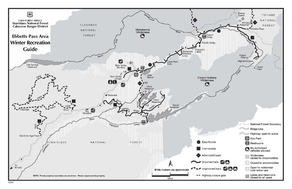 Ebbetts Pass Area Map