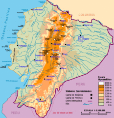 Ecuador Elevations Map