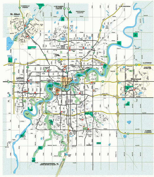 City of Edmonton Alberta Canada Map