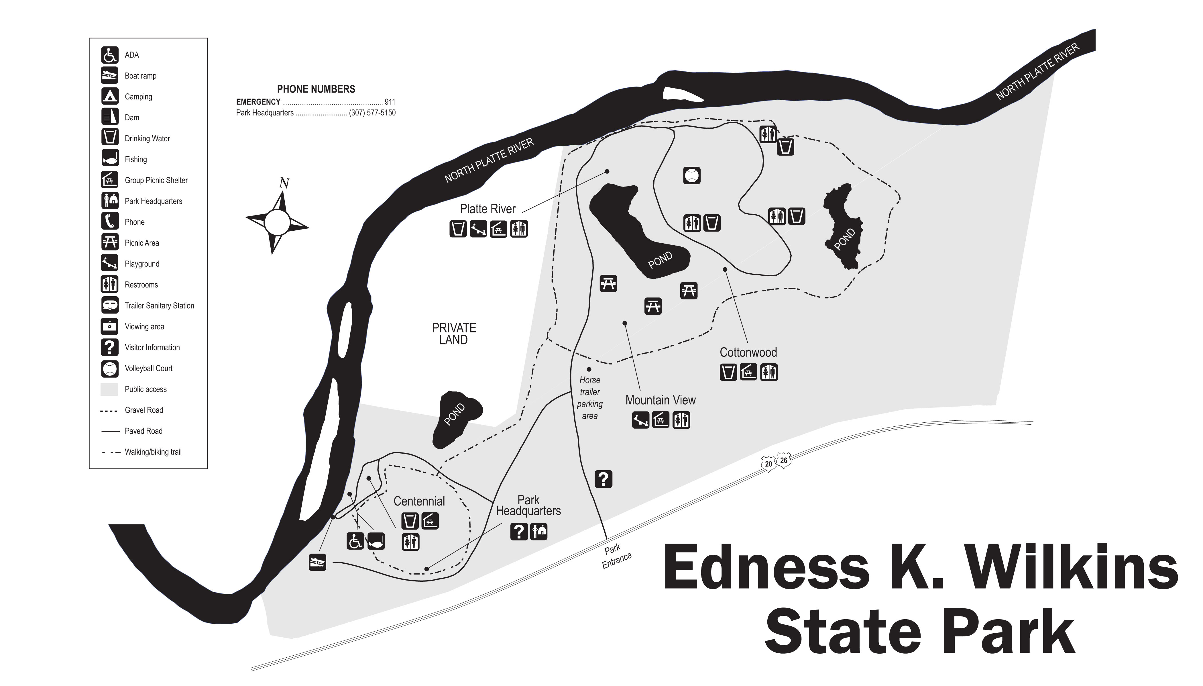 Edness Kimball Wilkins State Park Map Edness K Wilkins State Park