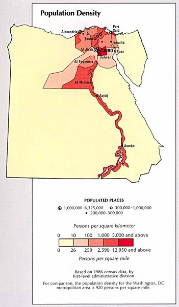 Egypt Population Density Map