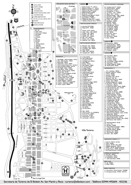 El Bolson Tourist Map