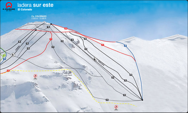 El Colorado-Farellones Ski Trail Map