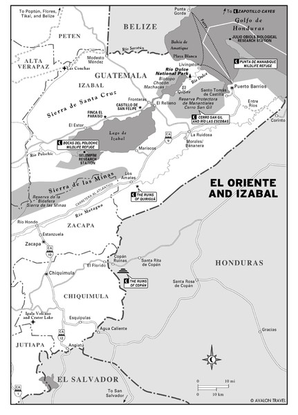 El Oriente and Izabal region Map