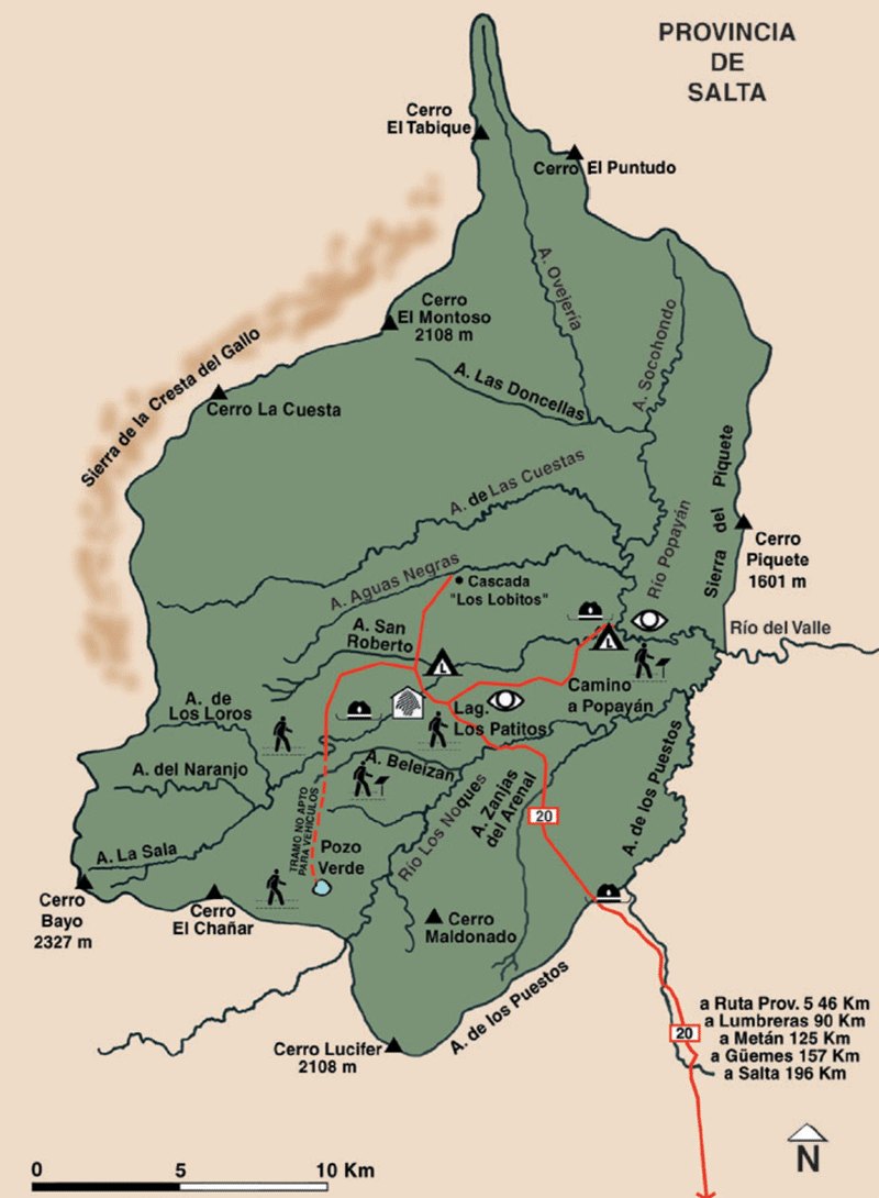 El Rey National Park Map Parque Nacional El Rey Salta Argentina • mappery